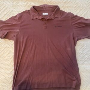 Columbia Brown Polo Shirt Classic Short Sleeve
